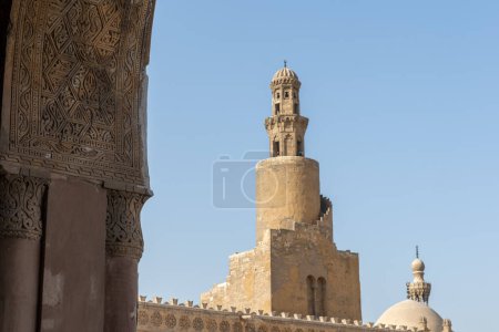 Spiral minaret of Mosque of Ibn Tulun - one of the oldest mosques in Egypt