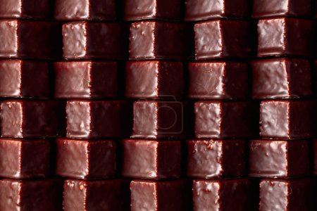 Photo for Chocolate candies background. Close-up of chocolates. Copy space. - Royalty Free Image