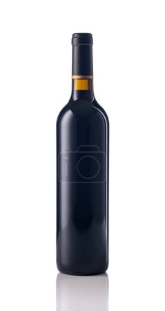 Photo for Bottle of red wine isolated on a white background. - Royalty Free Image