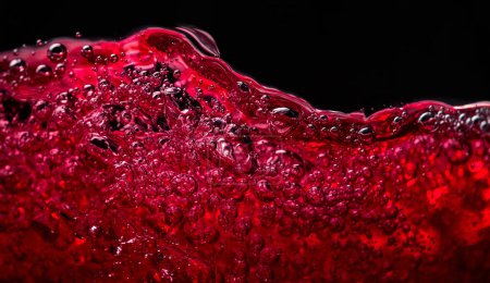 Photo for Red wine on black background, abstract splashing. Macro shot. - Royalty Free Image