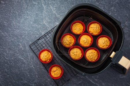 Cooking and baking in airfryer - homemade apple muffins