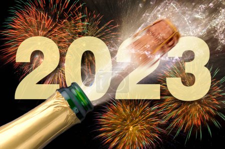 Foto de Tarjeta de felicitación y mejores deseos para Silester y año nuevo 2023 - Imagen libre de derechos