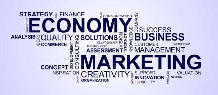 Photo for Wordcloud for marketing and economy - Royalty Free Image