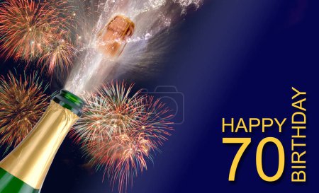 Téléchargez les photos : Carte de vœux pour bon 70e anniversaire - en image libre de droit
