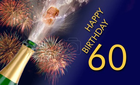 Téléchargez les photos : Champagne et feu d'artifice au 60e anniversaire - en image libre de droit