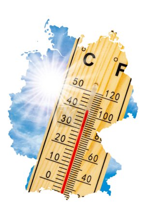 Photo for Map of Germany as symbol for heat and dryness and climate change - Royalty Free Image