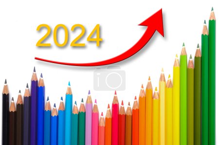 Téléchargez les photos : Graphique montre l'augmentation et le succès dans l'année 2024 - en image libre de droit