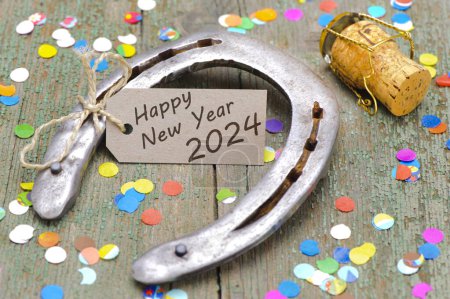 Téléchargez les photos : Cavalier comme symbole de chance et de succès dans la nouvelle année 2024 - en image libre de droit