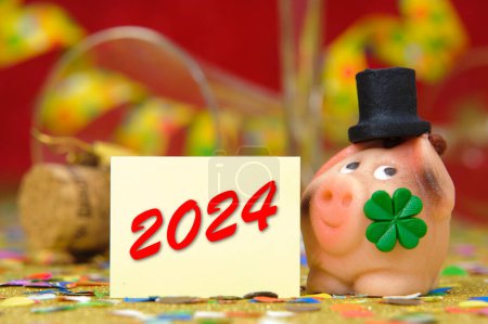 Photo for Lucky charm and talisman as symbol in new year 2024 - Royalty Free Image