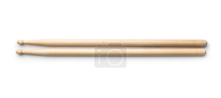 Wooden drum sticks isolated on the white background.