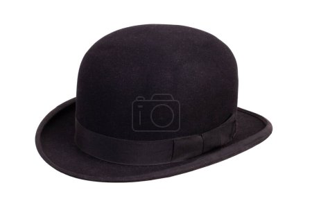 Photo for Black bowler hat angled view isolated on white background - Royalty Free Image