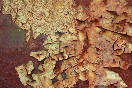 Flaking paint from the metal surface, grunge texture
