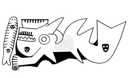 Illustration for Geoglyph of The Killer Whale from Palpa, The Palpa Lines, Peru - Royalty Free Image