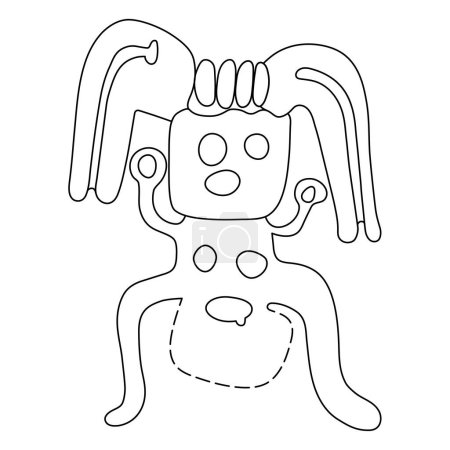 Ilustración de Geoglifo del humanoide del desierto de Nazca, Perú, América del Sur - Imagen libre de derechos