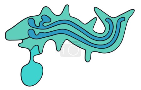 Illustration for Geoglyph of the whale from Nazca, The Nazca Lines, Nazca Desert, Peru - Royalty Free Image