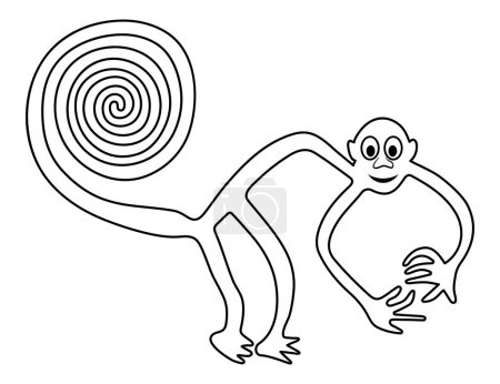 Téléchargez les illustrations : Géoglyphe du singe souriant de Nazca, Les Lignes Nazca, Désert de Nazca, Pérou - en licence libre de droit