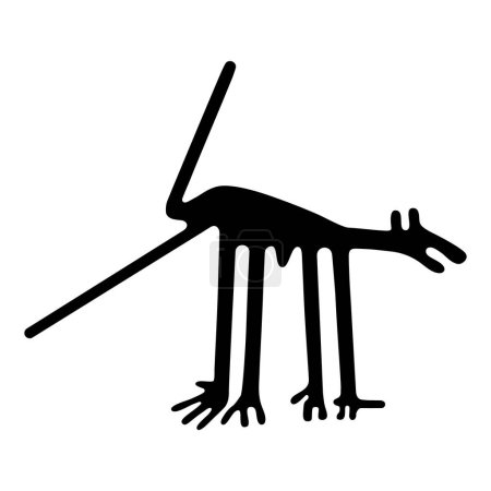 Ilustración de Geoglifo del perro de Nazca, Líneas de Nazca, Desierto de Nazca, Perú - Imagen libre de derechos
