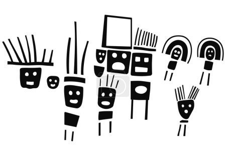 Ilustración de Geoglifos de las figuras de Palpa, Las Líneas de Palpa, Perú - Imagen libre de derechos