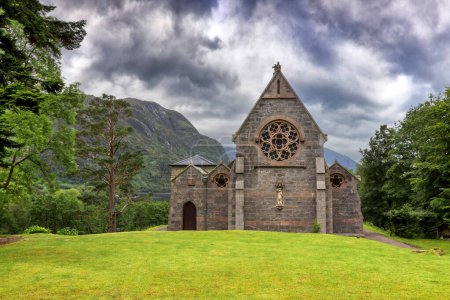 The catholic church of St Mary and St Finnan, on the banks of Loch Shiel, Glenfinnan, Scotland. Consecrated in 1873. 