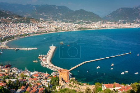 Photo for Alanya city scenery by the mediterranean sea at sunset. Turkey - Royalty Free Image