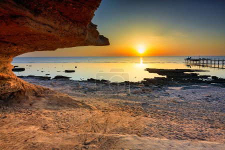 Photo for Beautiful coastline of the Red Sea in Marsa Alam at sunrise, Egypt - Royalty Free Image