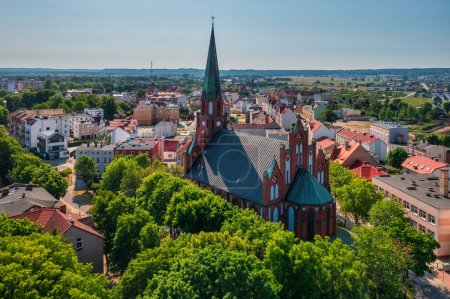 Foto de Hermosa arquitectura de la ciudad de Lebork con edificios fortificados del castillo teutónico, Polonia - Imagen libre de derechos