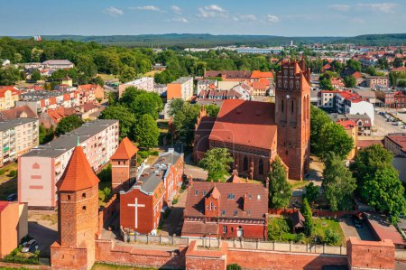 Photo for Beautiful architecture of the city of Lebork with fortified buildings of the Teutonic castle, Poland - Royalty Free Image