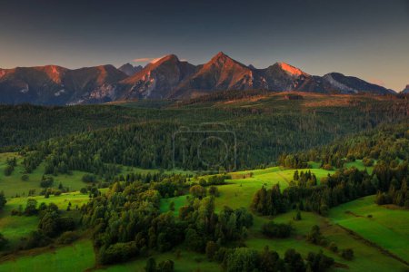 Photo for The Belianske Tatras in the first rays of the rising sun, Slovakia. - Royalty Free Image