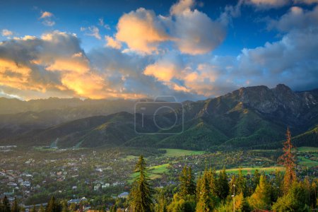 Photo for Landscape of the Tatra Mountains at sunrise from the top of Gubalowka peak in Zakopane. Poland. - Royalty Free Image