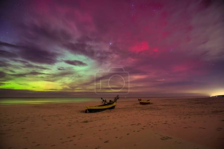 Photo for Northern Lights over the Baltic Sea in Poland, Debki - Royalty Free Image