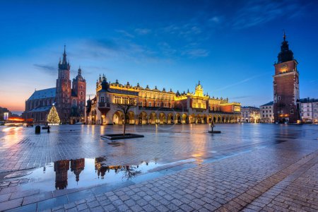 Photo for Old town of Krakow with amazing architecture at dawn, Poland. - Royalty Free Image