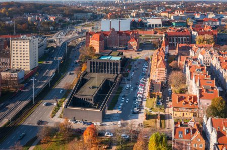 Photo for Aerial view of the ShakespeareTheatre building in Gdansk, Poland - Royalty Free Image