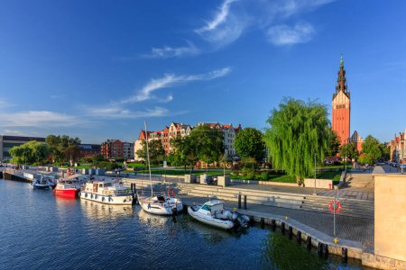 Photo for Summer scenery of Elblag city in the light of the setting sun. Poland - Royalty Free Image