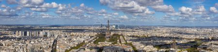 Photo for Panorama of Paris with Eiffel Tower at sunny day. France - Royalty Free Image