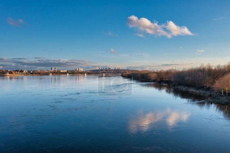 Photo for Landscape of the Vistula river in Grudziadz, Poland. - Royalty Free Image