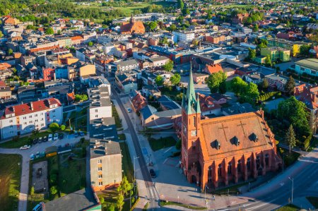 Photo for City center of Koscierzyna city with old town square, Pomerania. Poland - Royalty Free Image