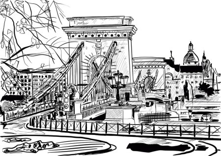 Ilustración de Boceto de la ciudad de la ciudad - Imagen libre de derechos