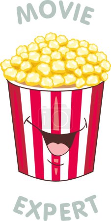 Photo for Funny cartoonish popcorn. Movie expert - Royalty Free Image