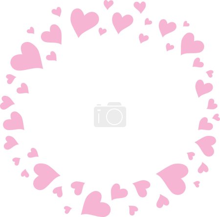 Ilustración de Circle of pink hearts. - Imagen libre de derechos