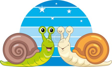 Photo for Two funny smiling snails - Royalty Free Image