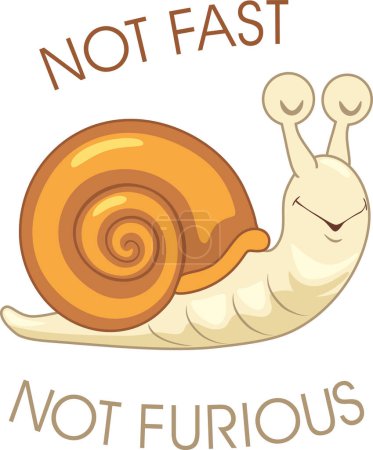 Photo for Funny snail. Not fast. Not furious - Royalty Free Image