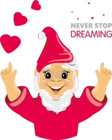 Photo for Happy gnome. Never stop dreaming - Royalty Free Image