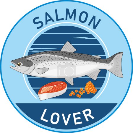 Photo for Salmon lover. Sticker for design - Royalty Free Image