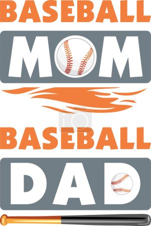 Photo for Baseball mom and baseball dad. Two designs - Royalty Free Image