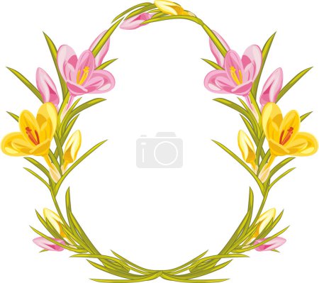 Photo for Beautiful Easter wreath with crocuses - Royalty Free Image