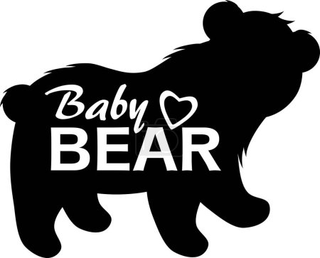 Photo for Silhouette of a baby bear - Royalty Free Image