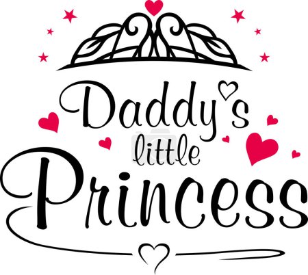 Photo for Daddy's little princess. Simple design in black and red - Royalty Free Image