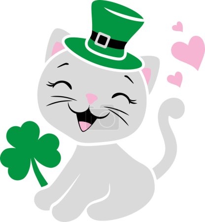 Photo for Festive design with cute kitten to the St. Patrick's day - Royalty Free Image
