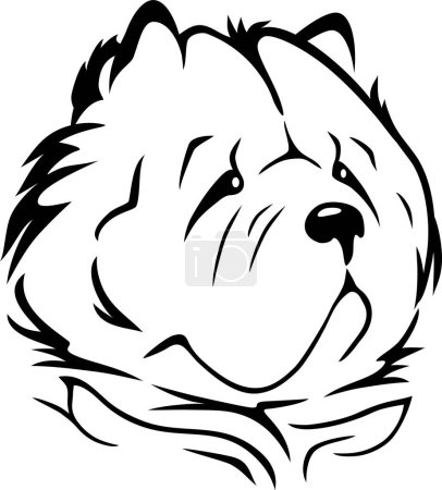 Photo for Outlined portrait of Chow Chow dog - Royalty Free Image