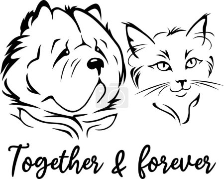 Photo for Dog and cat. Together and forever - Royalty Free Image